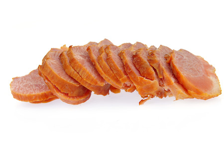 Smoked meat isolated on a white backgroundの写真素材