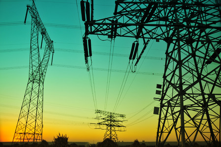 High voltage electric tower line