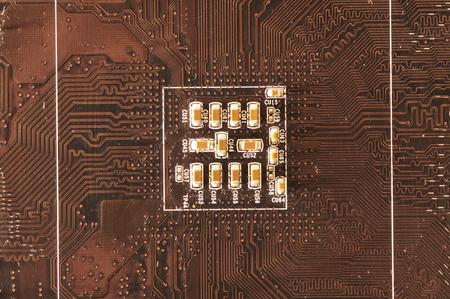 Macro filming a circuit boardのeditorial素材