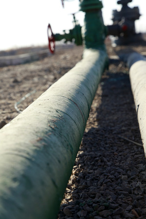 The pipe and valve oil fieldsの写真素材