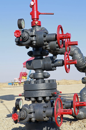 The pipe and valve oil fieldsの写真素材