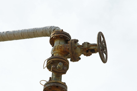 The pipe and valve oil fieldsのeditorial素材