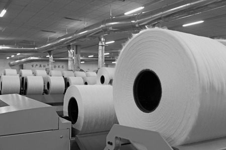 Cotton group in spinning production line factoryのeditorial素材