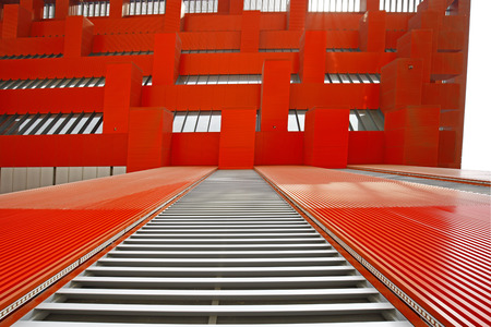 The red building of local featuresのeditorial素材