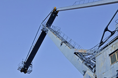Crane in the industrial port in Shanghai, Chinaの写真素材