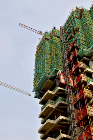 The construction of buildings under constructionのeditorial素材