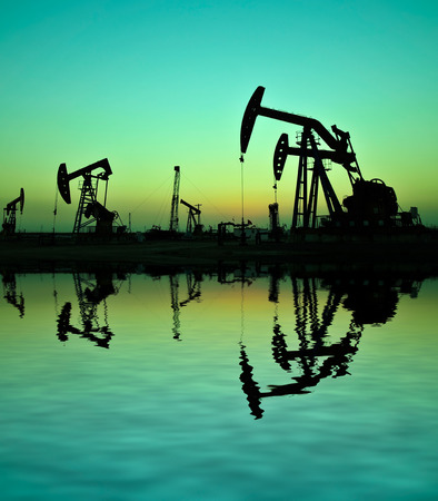 Oil drilling rig, tanghai county of hebei province oil fields in Chinaの写真素材