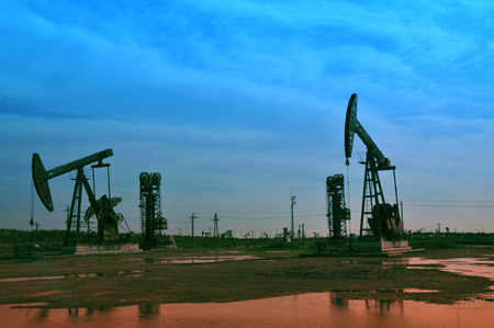 Oil field drilling rig, jidong oilfield in Chinaのeditorial素材