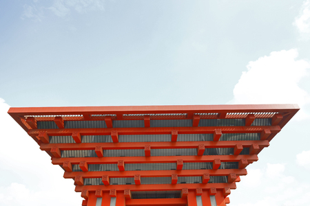 The red building of local featuresのeditorial素材