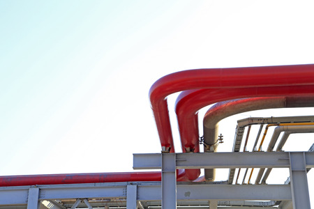 The pipe and valve oil fieldsの写真素材