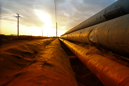 Oil pipeline, the oil industry equipmentの写真素材