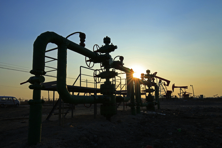 Tube and valve, oil industry equipmentの写真素材