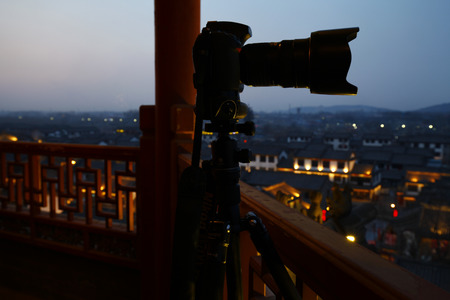 Night at ancient buildings in China
