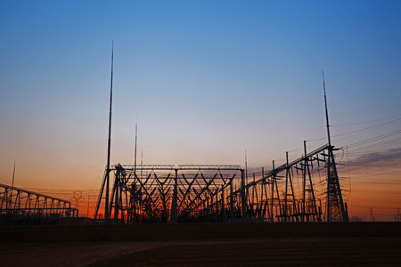 High voltage electric tower line