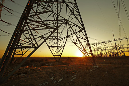 High voltage electric tower line