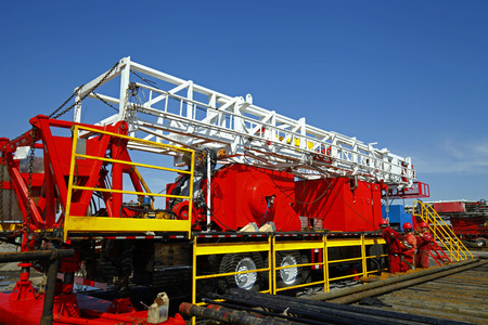 Oil pipe and oil drilling rig equipmentの写真素材