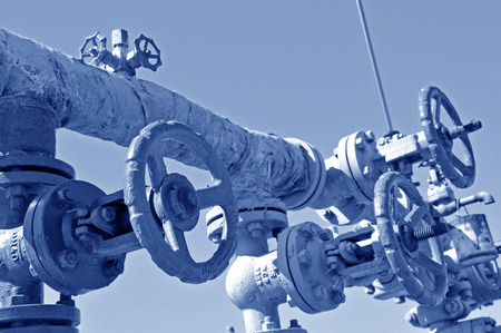 The oil drill pipes and valvesのeditorial素材