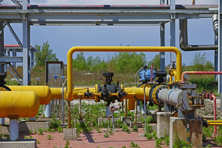 Oil pipes and valvesのeditorial素材