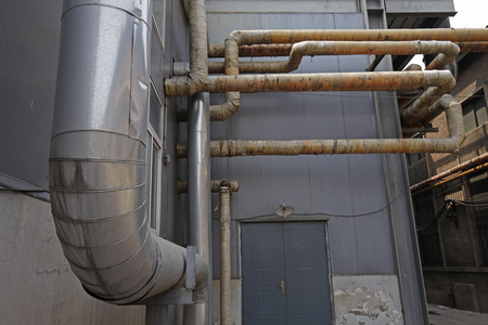 The pipeline on the industrial equipmentのeditorial素材