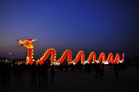 The Chinese dragon lanternのeditorial素材