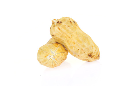Peanuts on a white background