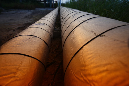 Oil pipeline, the oil industry equipmentの写真素材