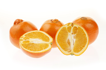 The oranges on a white backgroundの写真素材