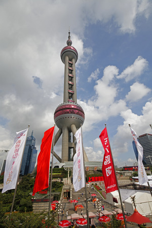 On September 25, 2015, China. Shanghai: Shanghai lujiazui financial district and commercial buildings, lujiazui is one of the most influential financial center in China.のeditorial素材