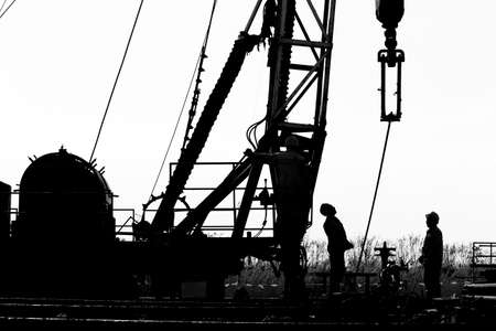 the oil workers are workingの写真素材