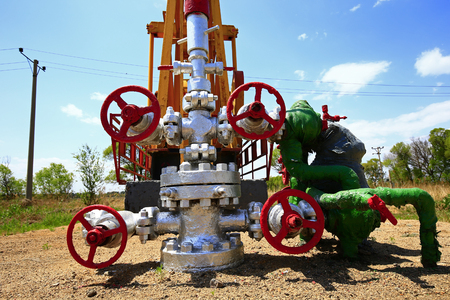 Oil pipes and valvesの写真素材