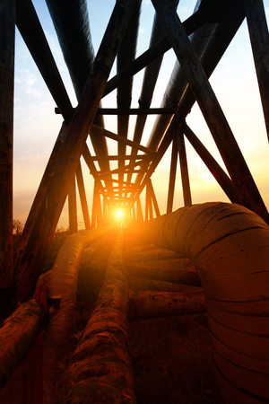 Oil pipeline, the oil industry equipmentの写真素材