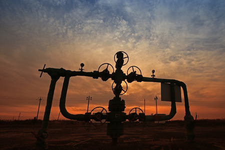 Tube and valve, oil industry equipmentの写真素材