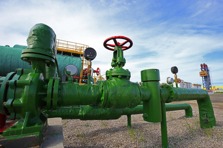 Oil pipes and valvesのeditorial素材