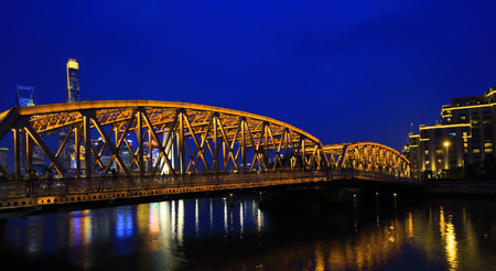 The garden bridge of Shanghai in China, the landmark. colorfulのeditorial素材