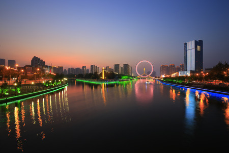 The ferris wheel   in tianjinのeditorial素材