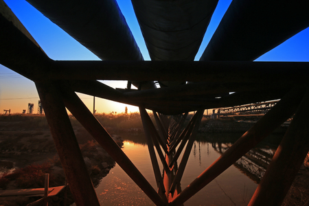 Oil pipeline, industrial equipmentの写真素材