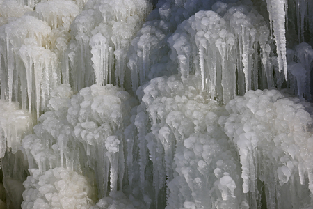 Ice waterfall, natural landscape in winter