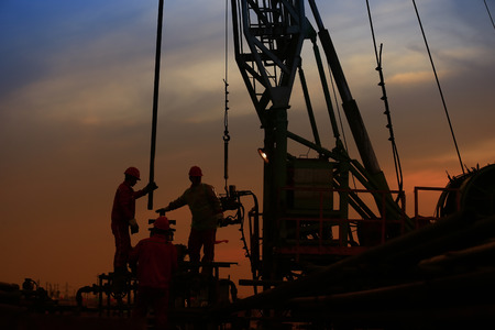 the oil workers are working