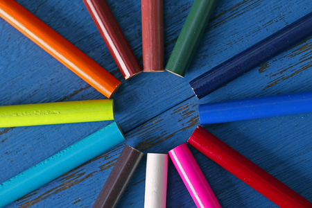 Color pencil, close-upの写真素材