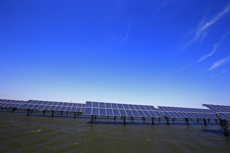 Solar panels on the water