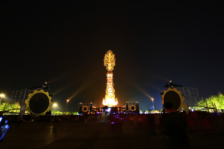 Stage lighting effect in the dark, close-up picturesのeditorial素材