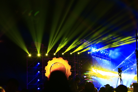Stage lighting effect in the dark, close-up picturesの写真素材