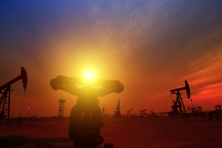 Oil pipes and valvesのeditorial素材