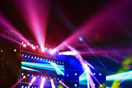 Stage lighting effect in the dark, close-up picturesの写真素材