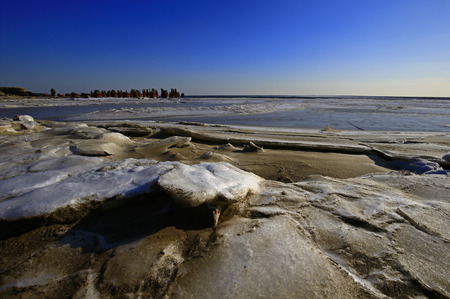 The winter sea iceの写真素材