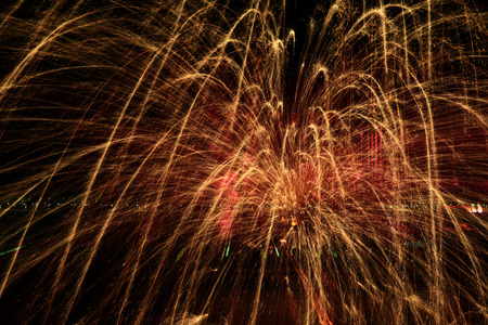 Sparks of molten steel melting,の写真素材