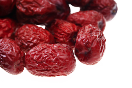 Red on a white background