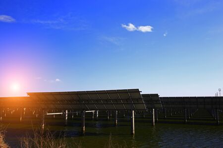 Solar panels on the water