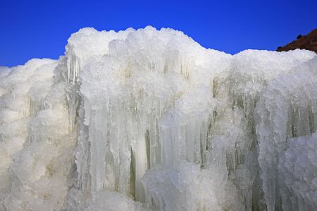 Ice waterfall, natural landscape in winter