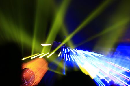 Stage lighting effect in the dark, close-up pictures 
